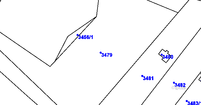 Parcela st. 3479 v KÚ Kuřim, Katastrální mapa