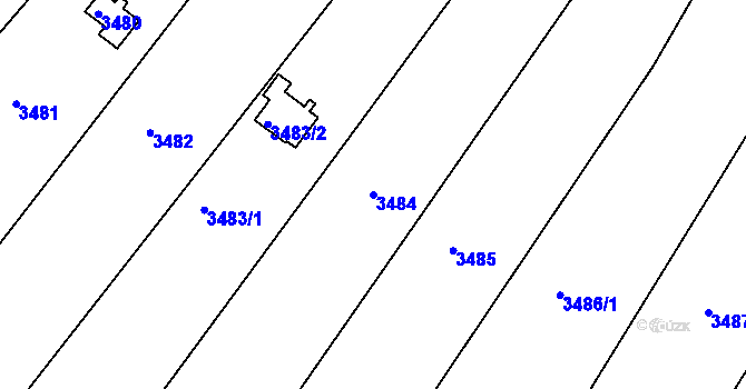 Parcela st. 3484 v KÚ Kuřim, Katastrální mapa