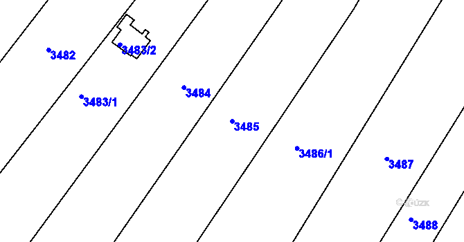 Parcela st. 3485 v KÚ Kuřim, Katastrální mapa