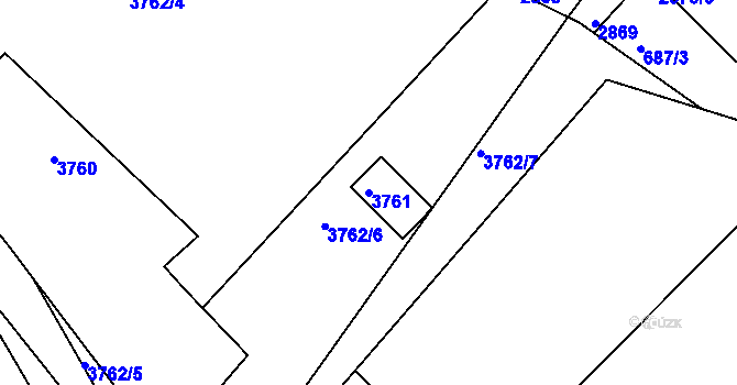 Parcela st. 3761 v KÚ Kuřim, Katastrální mapa
