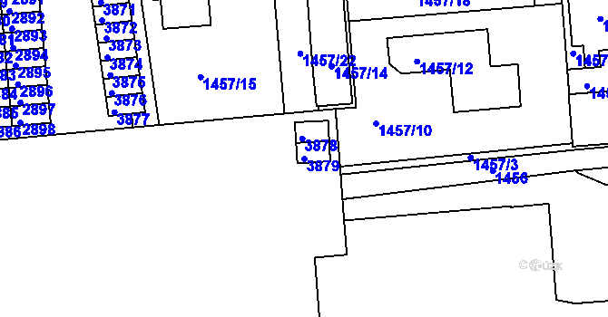 Parcela st. 3879 v KÚ Kuřim, Katastrální mapa