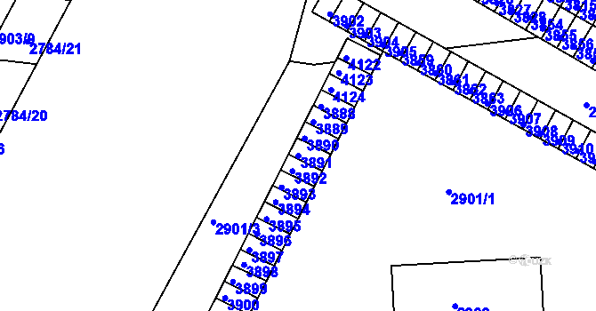 Parcela st. 3891 v KÚ Kuřim, Katastrální mapa