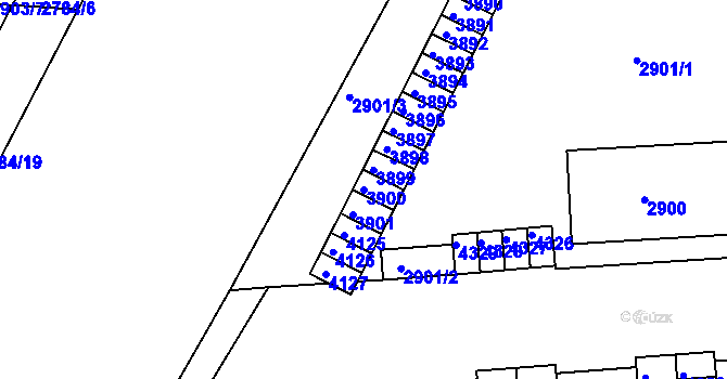 Parcela st. 3900 v KÚ Kuřim, Katastrální mapa
