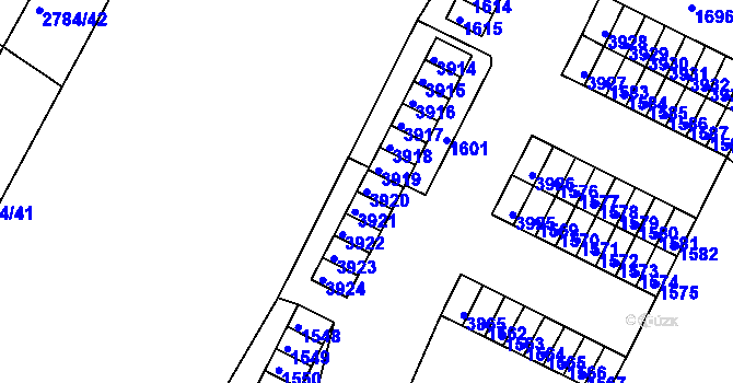 Parcela st. 3920 v KÚ Kuřim, Katastrální mapa