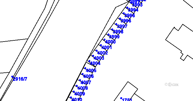 Parcela st. 4002 v KÚ Kuřim, Katastrální mapa