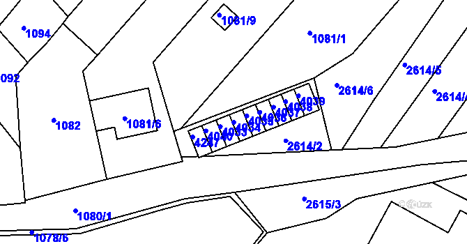 Parcela st. 4034 v KÚ Kuřim, Katastrální mapa