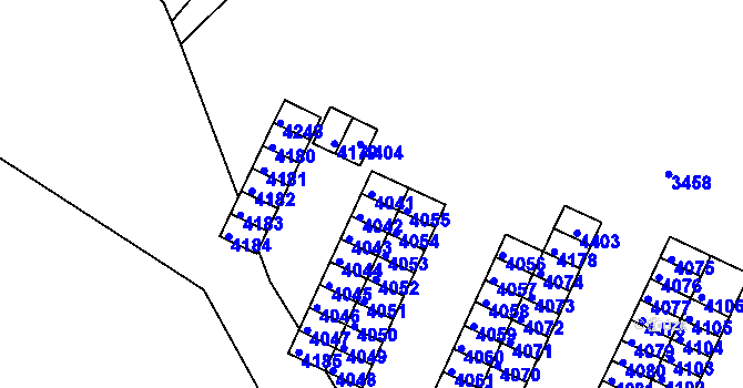 Parcela st. 4041 v KÚ Kuřim, Katastrální mapa