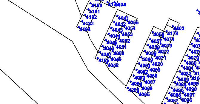 Parcela st. 4047 v KÚ Kuřim, Katastrální mapa