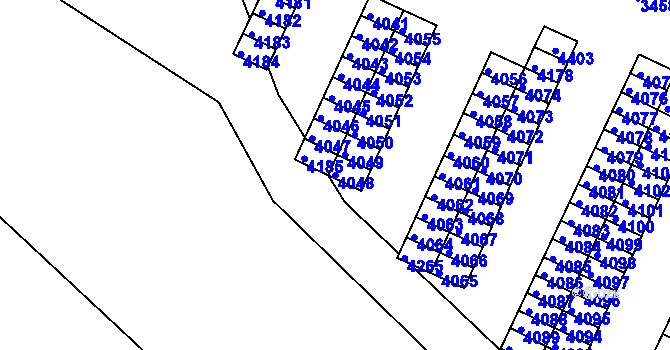 Parcela st. 4048 v KÚ Kuřim, Katastrální mapa