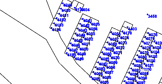 Parcela st. 4051 v KÚ Kuřim, Katastrální mapa