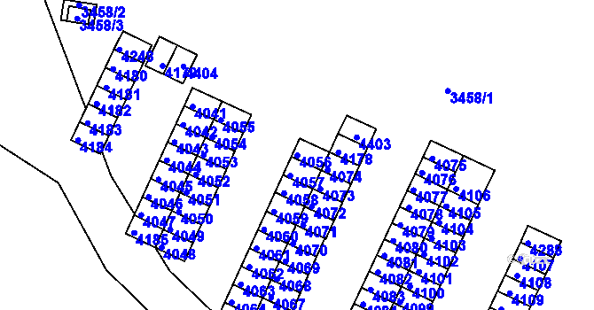 Parcela st. 4056 v KÚ Kuřim, Katastrální mapa