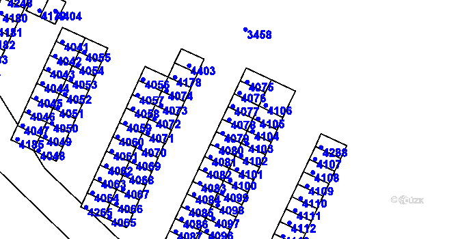 Parcela st. 4078 v KÚ Kuřim, Katastrální mapa