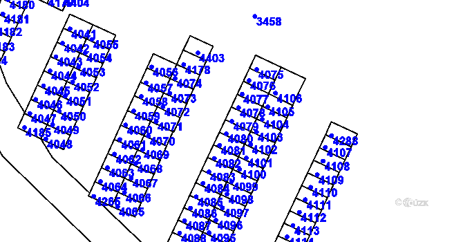 Parcela st. 4079 v KÚ Kuřim, Katastrální mapa
