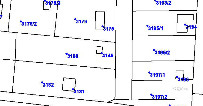 Parcela st. 4146 v KÚ Kuřim, Katastrální mapa