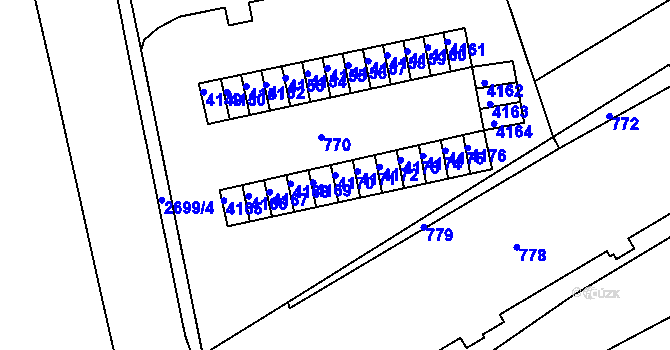 Parcela st. 4170 v KÚ Kuřim, Katastrální mapa