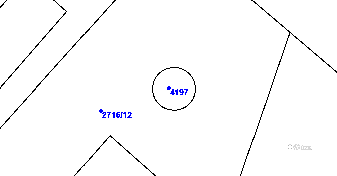 Parcela st. 4197 v KÚ Kuřim, Katastrální mapa
