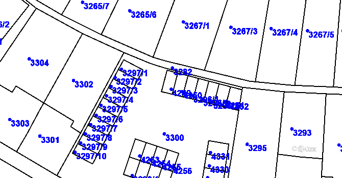 Parcela st. 4249 v KÚ Kuřim, Katastrální mapa