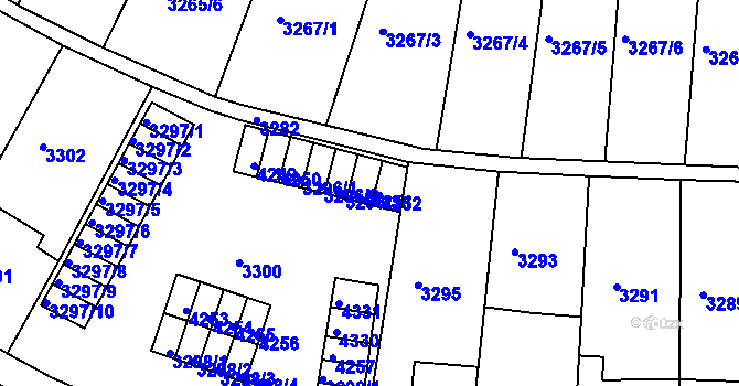 Parcela st. 4251 v KÚ Kuřim, Katastrální mapa