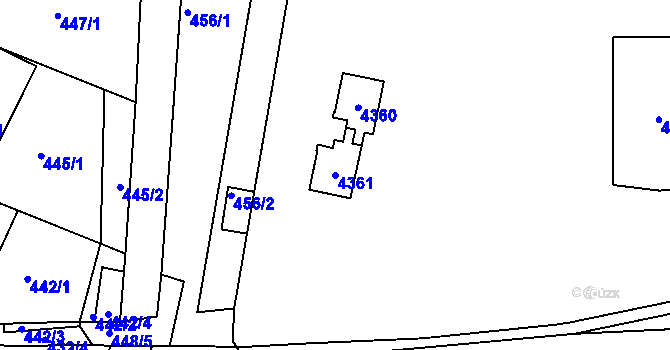 Parcela st. 4361 v KÚ Kuřim, Katastrální mapa