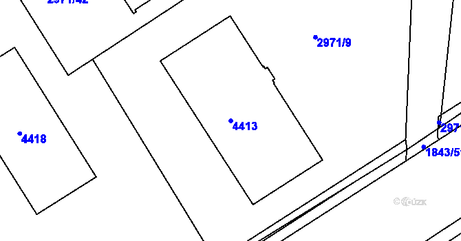 Parcela st. 4413 v KÚ Kuřim, Katastrální mapa