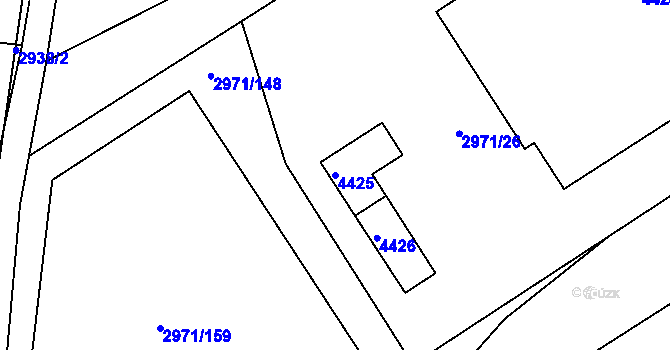Parcela st. 4425 v KÚ Kuřim, Katastrální mapa