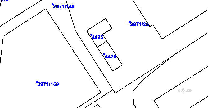 Parcela st. 4426 v KÚ Kuřim, Katastrální mapa