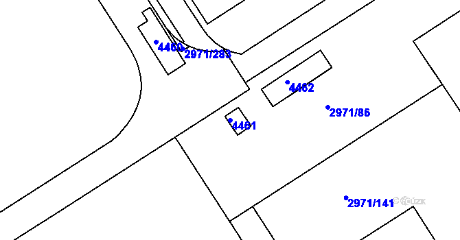 Parcela st. 4461 v KÚ Kuřim, Katastrální mapa
