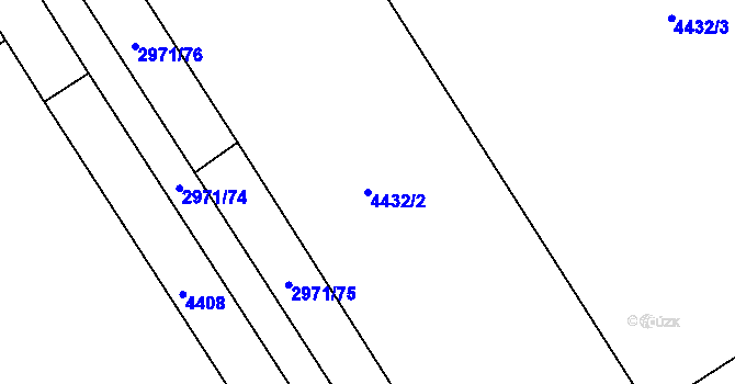 Parcela st. 4432/2 v KÚ Kuřim, Katastrální mapa