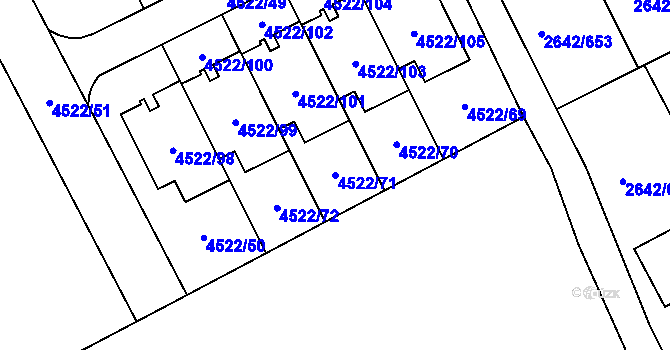 Parcela st. 4522/71 v KÚ Kuřim, Katastrální mapa