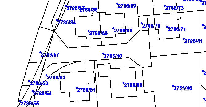 Parcela st. 2786/40 v KÚ Kuřim, Katastrální mapa