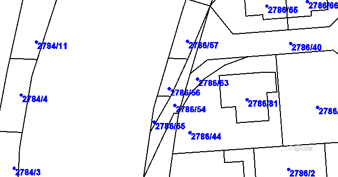 Parcela st. 2786/56 v KÚ Kuřim, Katastrální mapa