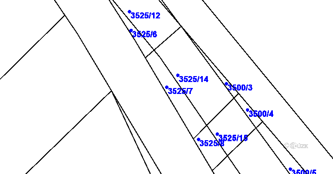 Parcela st. 3525/7 v KÚ Kuřim, Katastrální mapa