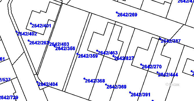 Parcela st. 2642/463 v KÚ Kuřim, Katastrální mapa