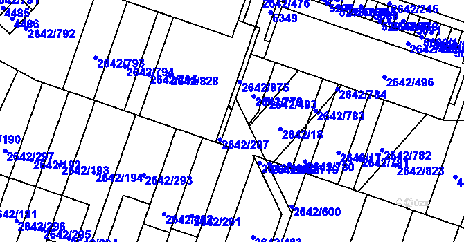Parcela st. 2642/480 v KÚ Kuřim, Katastrální mapa