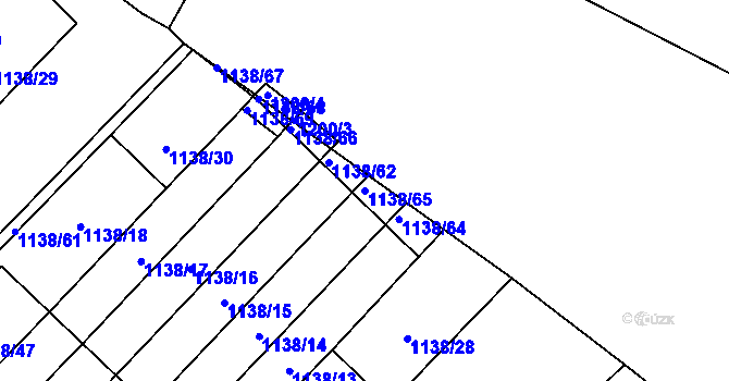 Parcela st. 1138/65 v KÚ Kuřim, Katastrální mapa