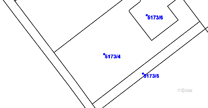 Parcela st. 5173/4 v KÚ Kuřim, Katastrální mapa