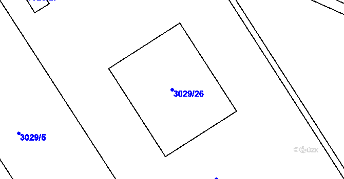 Parcela st. 3029/26 v KÚ Kuřim, Katastrální mapa