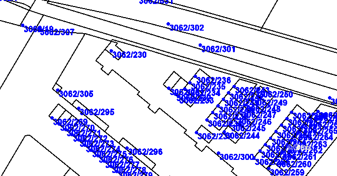Parcela st. 3062/231 v KÚ Kuřim, Katastrální mapa