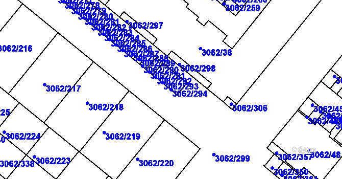 Parcela st. 3062/294 v KÚ Kuřim, Katastrální mapa