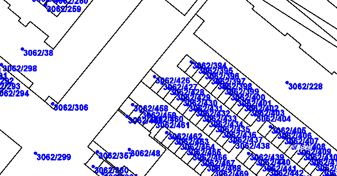 Parcela st. 3062/428 v KÚ Kuřim, Katastrální mapa