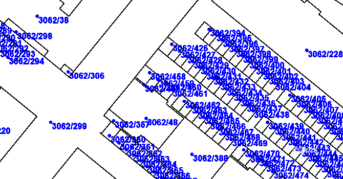 Parcela st. 3062/461 v KÚ Kuřim, Katastrální mapa