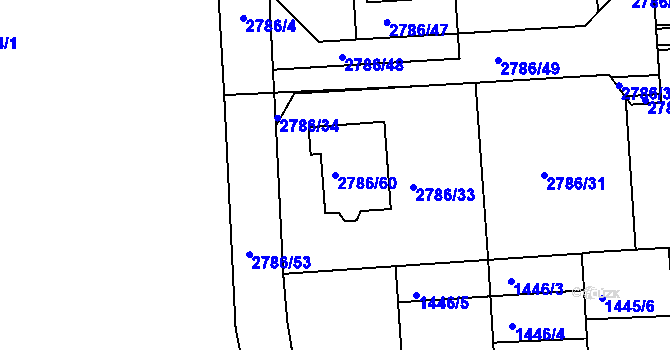 Parcela st. 2786/60 v KÚ Kuřim, Katastrální mapa