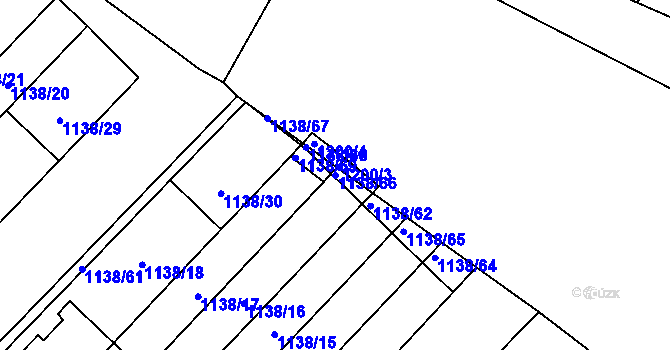 Parcela st. 1138/66 v KÚ Kuřim, Katastrální mapa