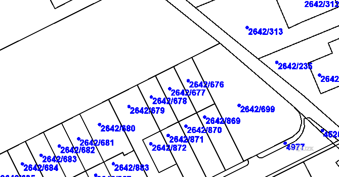 Parcela st. 2642/677 v KÚ Kuřim, Katastrální mapa