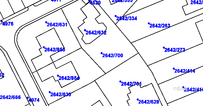 Parcela st. 2642/700 v KÚ Kuřim, Katastrální mapa
