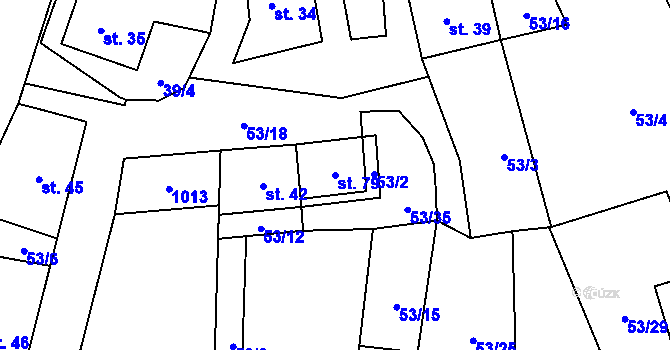 Parcela st. 79 v KÚ Kuřimské Jestřabí, Katastrální mapa