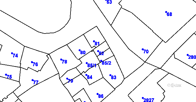 Parcela st. 82 v KÚ Kutná Hora, Katastrální mapa