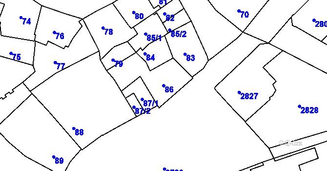 Parcela st. 86 v KÚ Kutná Hora, Katastrální mapa