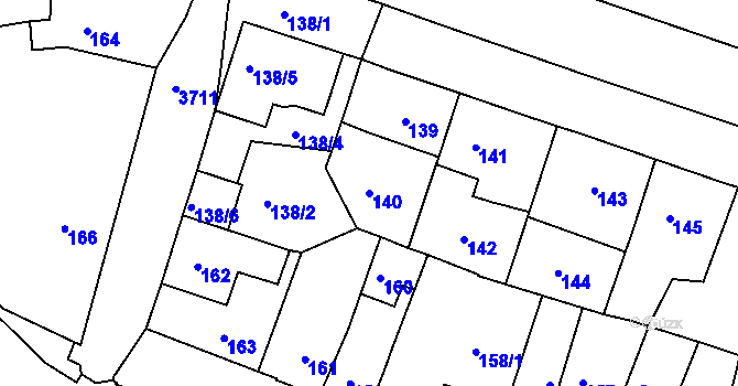 Parcela st. 140 v KÚ Kutná Hora, Katastrální mapa