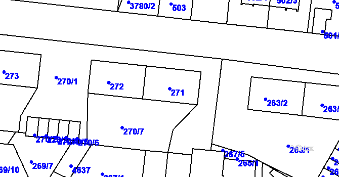 Parcela st. 271 v KÚ Kutná Hora, Katastrální mapa